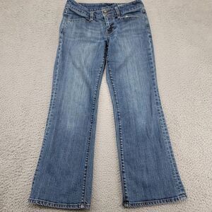 Gap Jeans Womens 6 Blue Denim‎ Curvey Stretch Distressed Pockets Casual